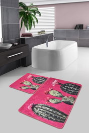 Mijölnir Cacto Juego de alfombrillas de baño Multicolor de 2 piezas